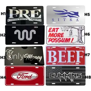 Vintage PRE Sitka It's Only Money Eat More Possum King Ranch BEEF License Plate, Gift for Him, Front Car Truck Tag, 12 inch x 6 inch with 4 holes