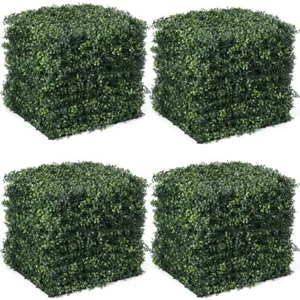 12PCS PE Artificial Grass Panels Boxed Set - 19x19x1.5in Snap-Lock Lawn, Easy-Assemble Outdoor Garden Privacy Screen Fence, Eco-Friendly Soft Greenery Decor for Home Improvement, Room Decor Use