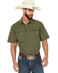 Cinch Men's Solid Short Sleeve Button-Down Performance Stretch Western Shirt - Mtw1723003