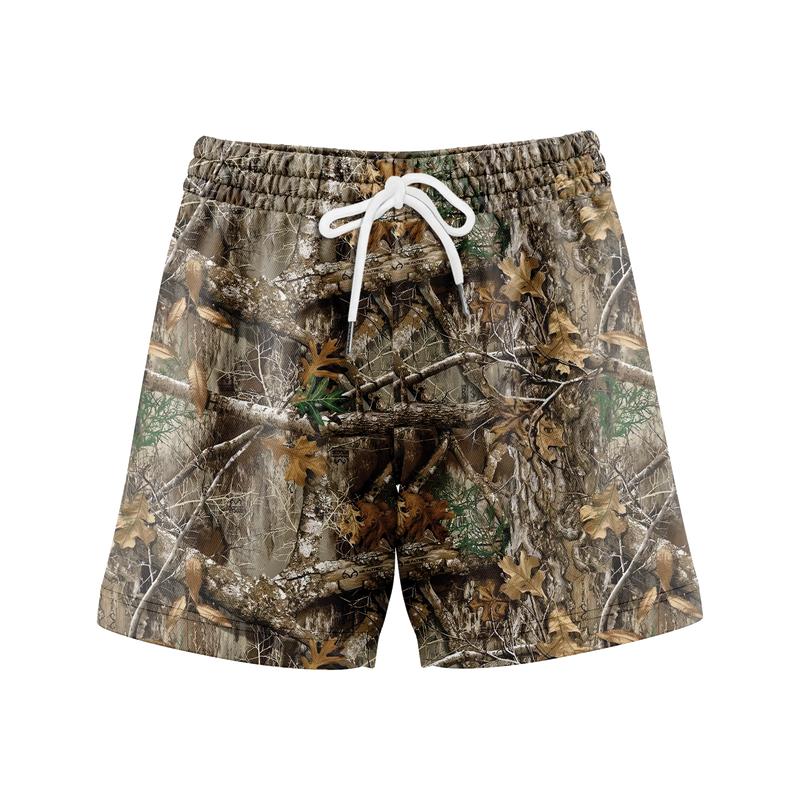 Pack 3 Duck Hunting Camo Shorts Lightweight Mesh Shorts with Elastic Waist for Men Menswear Camo Design & Versatile Use