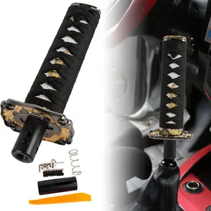 Brand New Universal 20CM Car Samurai Sword Black / White Automatic Gear Shift Knob Shifter Katana Metal