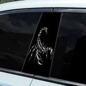 2 Metallic Textured Scorpion Themed Vinyl B-Pillar Decals - Durable, Waterproof, Sunscreen, Semi-Glossy, Easy to Apply, Suitable for Cars, Trucks and SUVs, Automotive Exteriors, Future Automotive Decals | Durable Vinyl Material