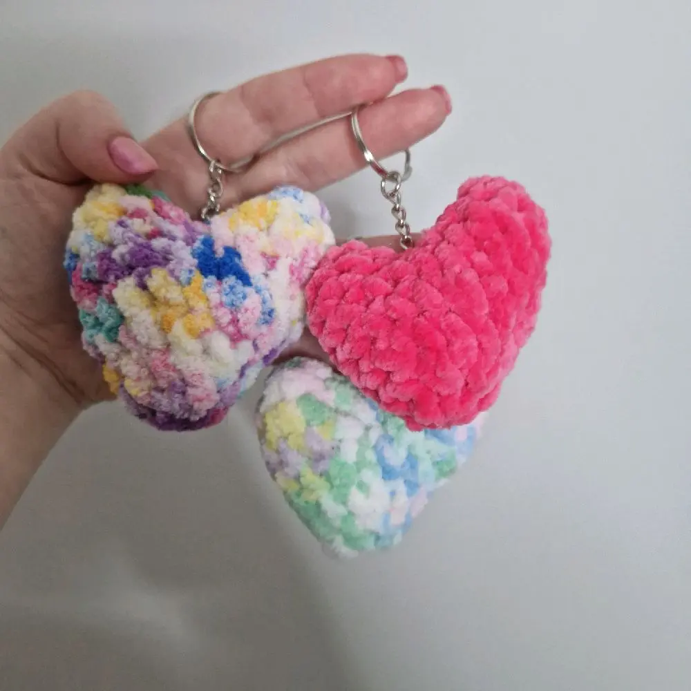 Heart crochet keyring - multiple colour options