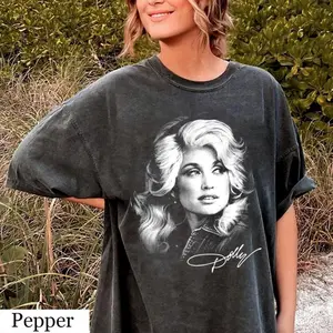 Vintage Dolly Parton T-Shirt, Retro Music Fan Tee, Graphic Music Tshirt Casual Round Neck, Soft Cotton Blend, Breathable Comfort