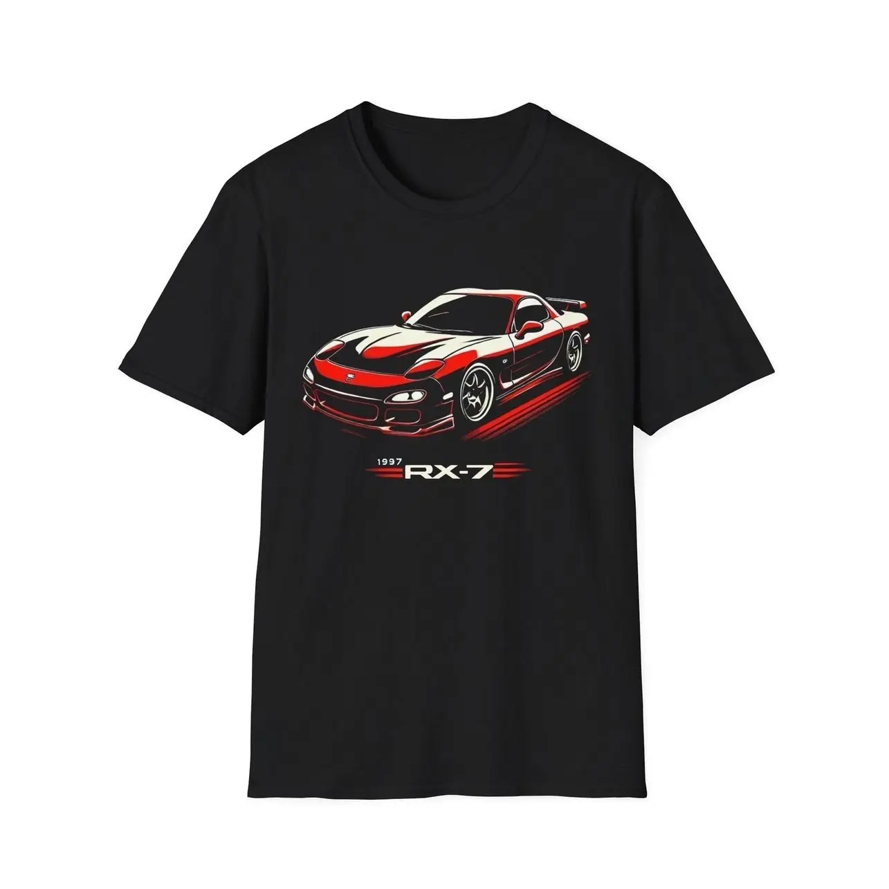 1997 Mazda RX-7 Red Car T-Shirt Sweatshirt Hoodie, JDM Rotary Sports Car Graphic Tee, Car Enthusiast and Fans Gift