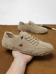 Men's Retro Lace Up Low Top Sneakers, Casual Comfortable Breathable Sports Shoes, Outdoor Sports Shoes, Male All-match Round Toe Shoes for Daily Wear