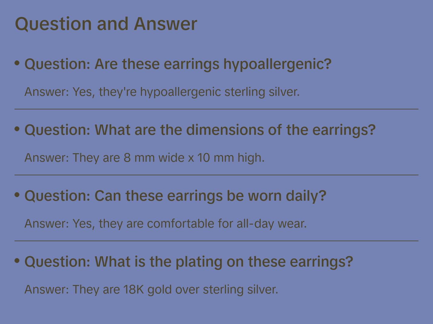 SONIA HOU Gingerbread Holiday Stud Earrings - 18K Gold Over Sterling Silver | Small Christmas Festive Accessory | Minimalist Chic Fine Jewelry Gift