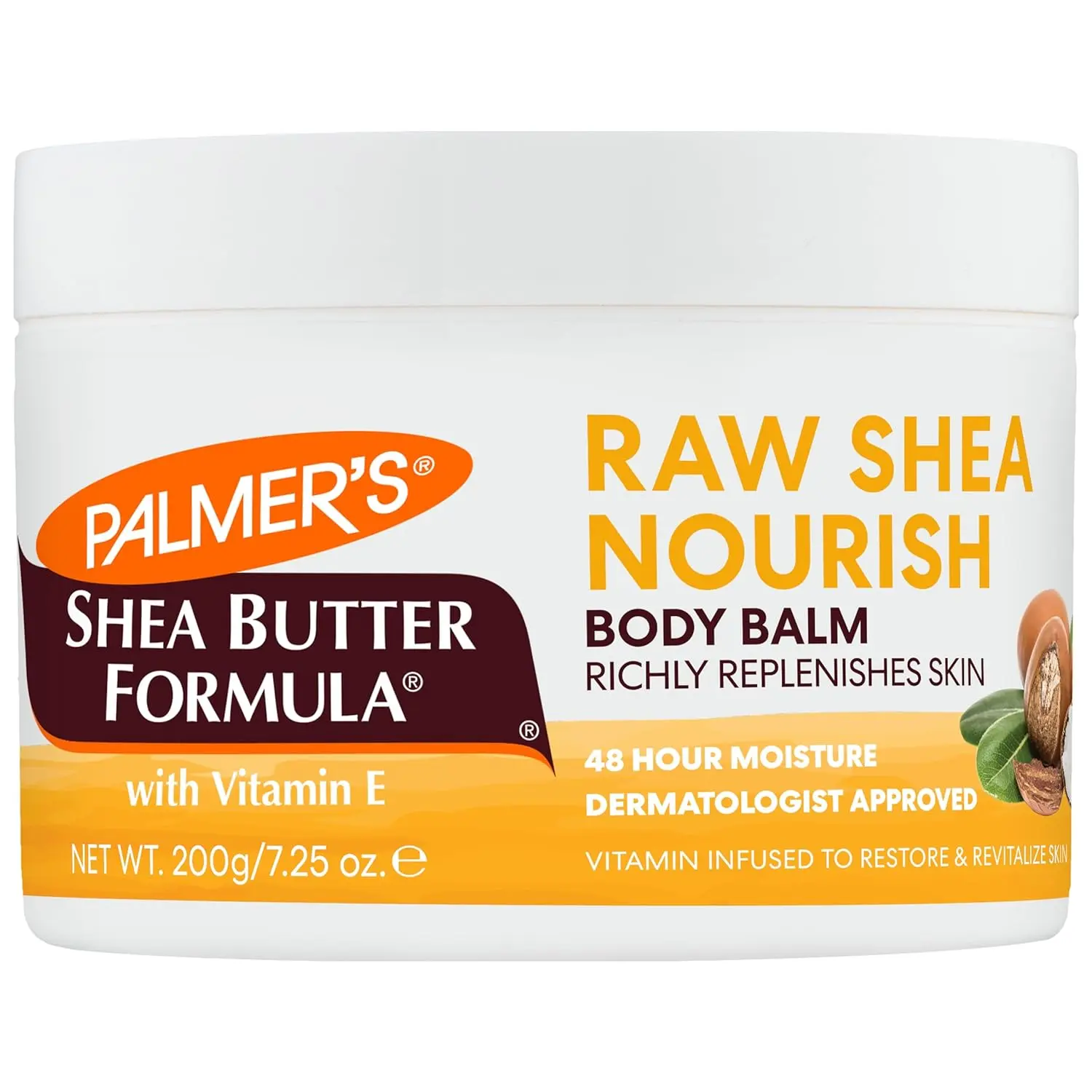 Palmer's Shea Butter Formula Raw African Shea Butter Balm with Vitamin E Nourishing Body Moisturizer for Rough Dry Skin 7.25 Ounces