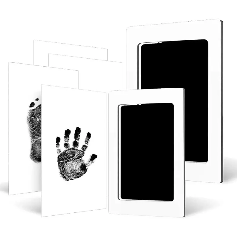 Inkless Baby Hand and Footprint Kit with 2 Ink Pads and 4 Imprint Cards, H HOME-MART Premium No-Mess Ink Pad for Baby Footprint Kit,Dog Paw Print Kit,Dog Nose Print Kit,Safe and Non-Toxic Ink Inkless Baby Print Gift