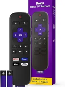 Roku TV Remote Control (Official Manufacturer Product) - Simple Setup, & Pre-Set App Shortcuts - Replacement Remote Compatible with RokuTV Models ONLY (Not Roku Players)