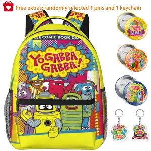Kawaii  Yo gabba gabba Backpack Funny Cartoon Yo gabba gabba party supplies Daily Commute Casual Laptop Backpack Hiking Daypack Yo gabba gabba toys storage bag for birthday, anniversary, party gifts