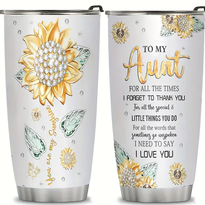 The perfect gift for your aunt - 20 oz insulated mug - Best aunt gift coffee mug - Gift from niece/nephew to aunt - Christmas Mother's Day birthday gift mug - Unique aunt gift idea - Aunt gift, sippy cup