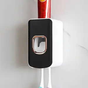 Toothpaste Dispenser, 2 PCS Automatic Toothpaste Squeezer Dispenser for Kids & Family Shower, is Wall Mount Bathroom Accessories with Super Sticky Suction Pad. (Clear)