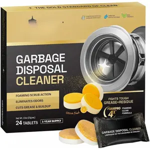 Garbage Disposal Cleaner and Deodorizer | 24 Pack | Kitchen Sink Cleaner Tablets |  Odor | Fights  & Buildup | Foaming Scrub Action | Citrus  | 1 Year  |
