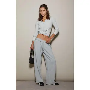 Pacsun Women's Heather Grey Ultra Soft Fleece Core Vintage Wash Baggy Sweatpants