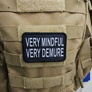 very mindful very demure meme 2"x3" Morale Patch with Hook and Loop Backing for Clothing and Bags