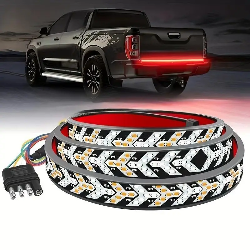 120cm LED Light Strip, Car Rear Tail Light Strip, Self-adhesive Car Rear Tail Lights, Dual Color Turn Signal Brake Tail Light, Car Accessories