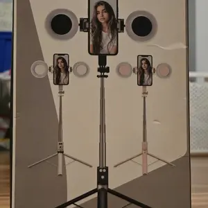 6-in-1 Selfie Tripod w/Dual Fill Lights & Wireless Remote | Portable Adjustable Phone Stand | Detachable 360° Compact Travel Tripod