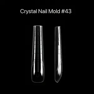 70Pcs/Box XXL Extra Long Coffin Nail Extension Form, 66mm+ Clear Dual Molds For Poly Nail Gel Quick Building, Professional Nail Art Manicure