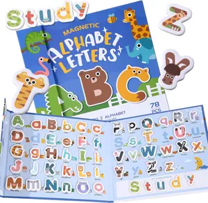 78 PCS Alphabet Magnets for Toddlers 3-5 Years Old - Uppercase & Lowercase Fridge Magnets, Preschool Learning Toys for Refrigerator, Homeschool Supplies & Birthday Party Games for Kids