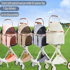 Pet Stroller 3 in 1 for Medium Small Size Dogs Luxury Large Cat Stroller Detachable Folding Carrier for Puppy, Doggie Outdoor Travel Use