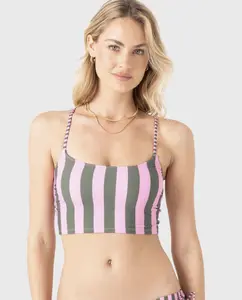 ROXY STRIPE OUT Tank Bikini Top - Athletic, Striped Sports Surf Swimwear
