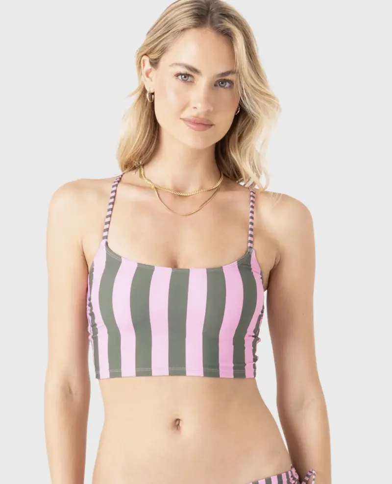 そるてぃーや ROXY SALTY SPIRIT Bandeau Adjustable Crop Top & Hipster Bikini Set