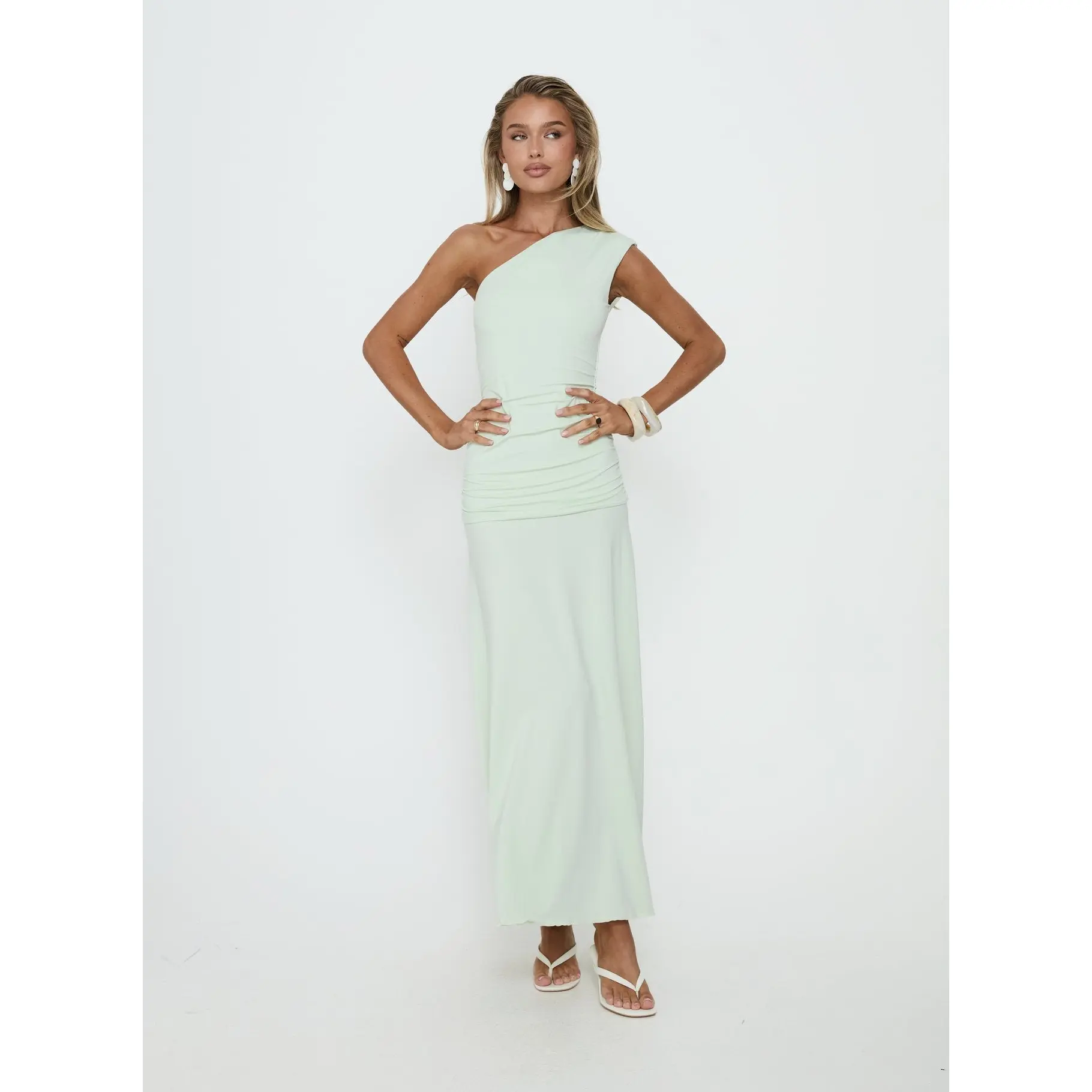 Gwenneth One Shoulder Maxi Dress Jelly Mint