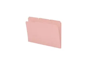 Smead 17634 File Folders, 1/3 Cut, Reinforced Top Tab, Legal, Pink,100/Box