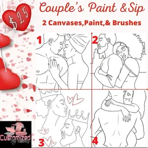 Paint And Sip kit date night Valentine’s Day Galantines party