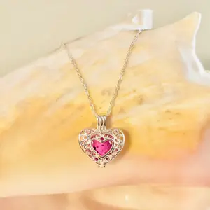Heart Locket, Filigree Locket, Sterling Silver Necklace, Essential Oil Necklace, Jewelry Gift for Girlfriend, Lava Bead Diffuser Jewelry