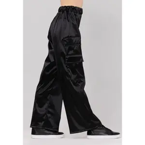 Pre-Owned Costume Pants Black Large Child Weissman 15520 Satin Cargo