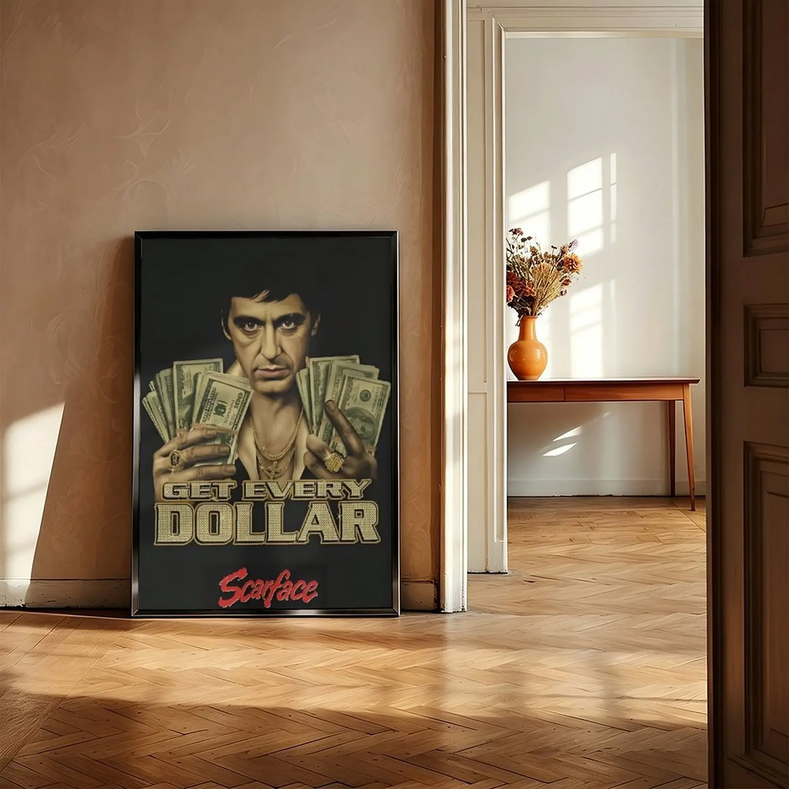 Scarface Get Every Dollar Canvas Wall Art - Tony Montana Al Pacino Money Hands Gangster Print, Motivational Movie Poster for Man Cave, Wall Decoration Room Decor, Motivational Wall Art