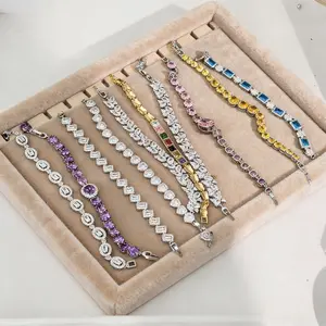 Sparkle CZ Link Bracelet for Party & Wedding Glam Eye-Catching Jewelry Steal the Spotlight in Multiple Colors