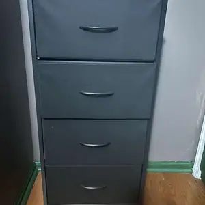 Dresser for Bedroom, Storage Drawers, Skinny Fabric Storage Tower with 4 Drawers