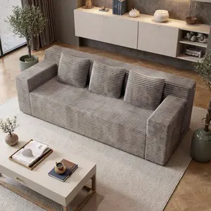 Space-Saving 71" Corduroy Sofa for Small Spaces, Apartments & Offices - 3-Seat Deep Couch, No Assembly Required, Comfy for Living Room, Bedroom, Conference