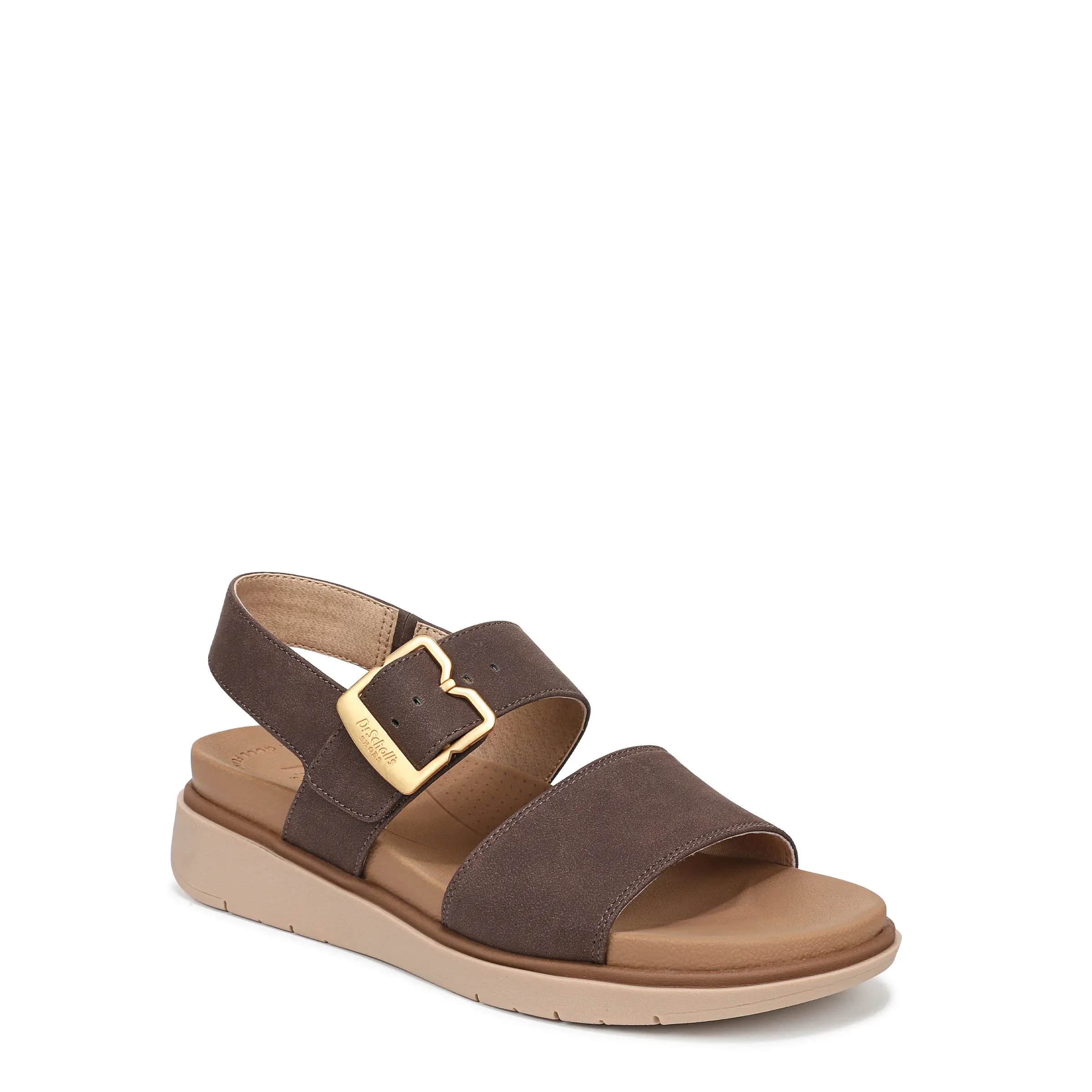 Dr. Scholl's Shoes Women's Posie Sandals, Faux Leather Platform Heel with an Adjustable Hook and Loop Strap and Cushioned Foam Footbed, Sandals For Women, Women's Sandals