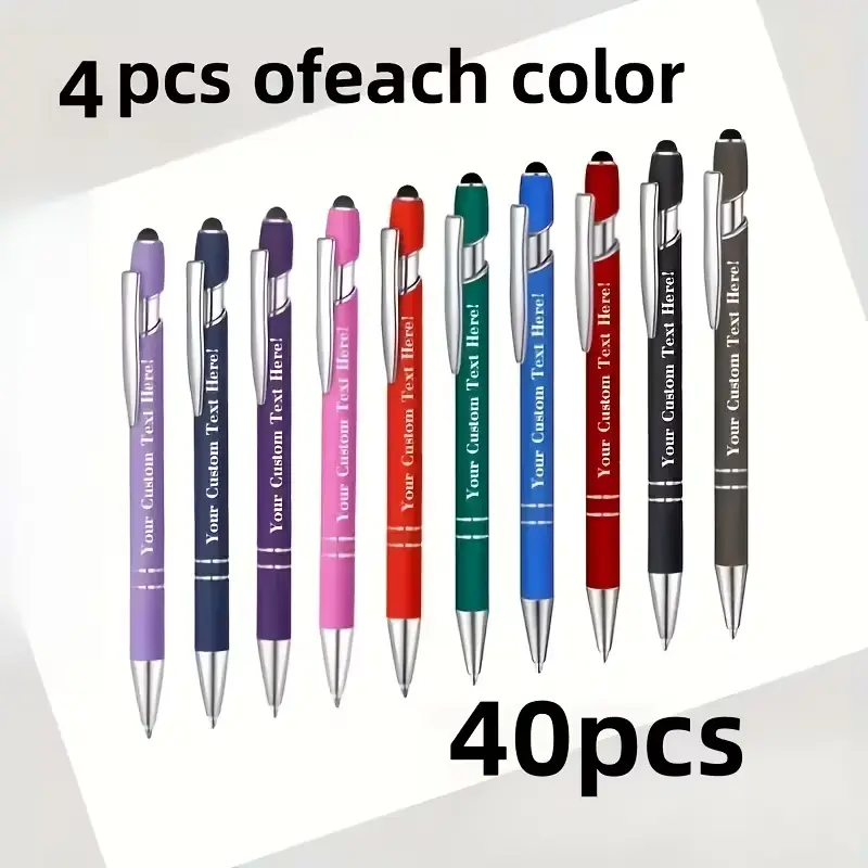 Customizable Metal Ballpoint Pen Set — 40‑Pack, Lightweight & Durable, Smooth Writing — Ideal for Business, Meetings, Graduation, Back‑to‑School & Gifts