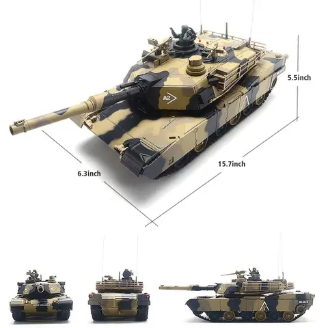 1:24 Scale Adjustable RC Tank, 2.4GHz Remote Control Military Model with 320° Turret Rotation, Independent Shock Suspension, Realistic German-Style Camouflage, Sound & Light Effects, Hobby Grade Off-Road Electric Heavy Toy