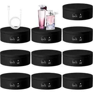Turner Cup Rotating Display Stand for Epoxy Glitter Tumbler Display Turner 360  Tumbler Spinner Automatic Spinning Rotating Platform Mute Photography Turntable(Black,10 Pcs)
