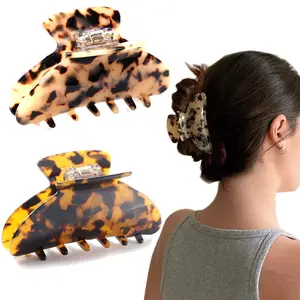 2 count Large Hair Claw Clips Tortoise Shell Big Claw Hair Clips for Thick Hair  Hold No Slip Grip Hair Jaw Clips for Women