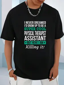 100% Cotton Unisex Physical Therapist Assistant Tshirt Funny Gift T-Shirt, Men's Women's Shirt Top, Short Sleeve Tops Crewneck T-shirt