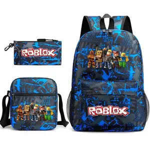 2026 New Roblox Backpack Large Capacity Small and Medium School Bag Three-piece Set Roblox Back-to-School Backpack