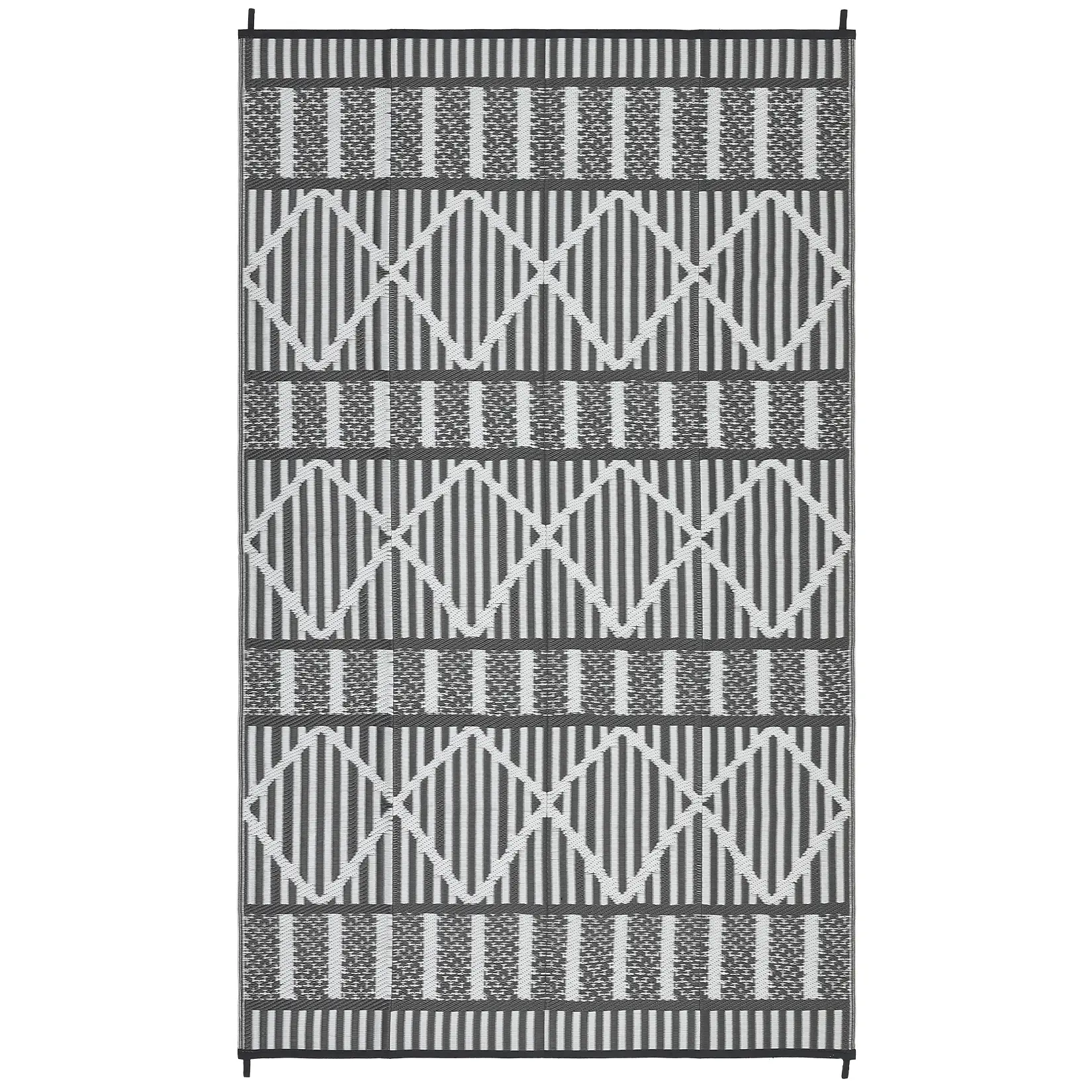 Collapsible Outdoor Plastic Straw Rug - Modern Geometric Leaves Design - Easy Care Patio Carpet for Garden, Backyard, Picnic