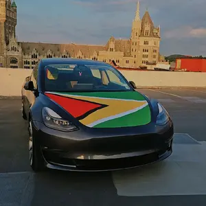Guyana Flag For Car Hood - Reusable Washable Guyana Car SUV Hood Flag with Elastic Ends. Show Your GT Pride ! Trinidad & Tobago Flag also Available <3