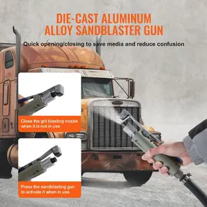 VEVOR 5 Gallon Sand Blaster, 60-110 PSI High Pressure Sandblaster, Portable Abrasive Blasting Tank, Air Sand Blasting Kit with 4 Ceramic Nozzles and Oil-Water Separator for Paint, Stain, Rust Removal