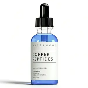 Asterwood GHK-Cu Copper Peptides Serum for Face Tightening Repairing Collagen Boosting with Hyaluronic Acid Fragrance-Free 1 fl oz Vegan Cruelty-Free Anti-Aging Hydrating Treatment - Hydrate