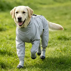 Dog raincoat, two-piece four-legged full-cover waterproof jacket for medium and large dogs,anti-dirt clothing, pet raincoat, anti-dirt clothing, raincoat, two-piece anti-slip shoes,customizable,allows dogs to run outdoors even on rainy days weather coat
