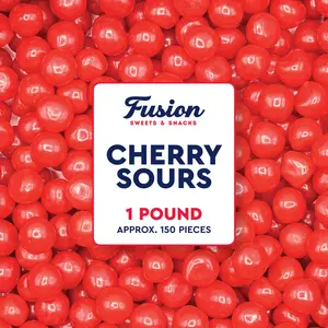 Cherry Sours Candy, 1 Pounds Bulk Cherry Candies - Chewy Candy Balls, Red Sour Balls, Tangy Christmas Candies