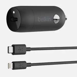 Belkin 18W Car Charger Bundle with Charging Cable Black for Fast Charging on the Go Compact & Versatile Device Charger